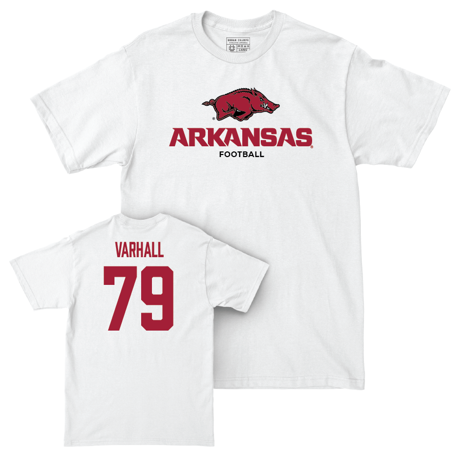 Arkansas Football White Classic Comfort Colors Tee - Tommy Varhall Small