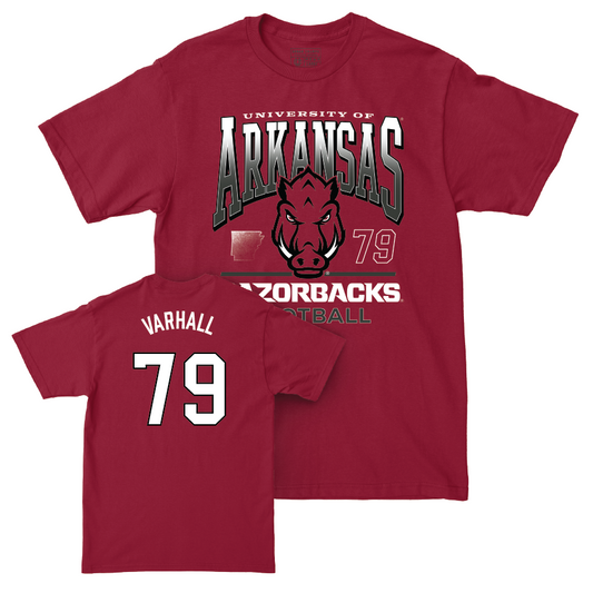 Arkansas Football Cardinal Staple Tee - Tommy Varhall Small