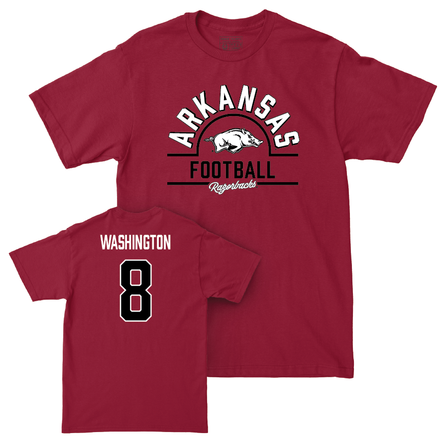 Arkansas Football Cardinal Arch Tee - Ty Washington Small