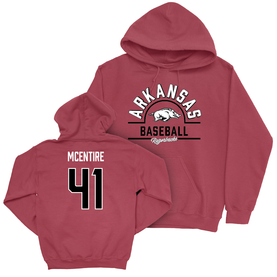 Arkansas Baseball Cardinal Arch Hoodie - Will McEntire Youth Small