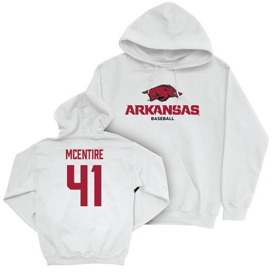 Arkansas Baseball White Classic Hoodie - Will McEntire Youth Small