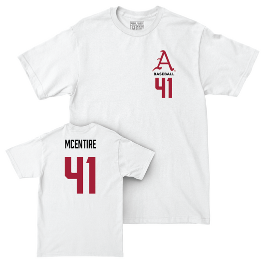 Arkansas Baseball White Comfort Colors Tee - Will McEntire Youth Small