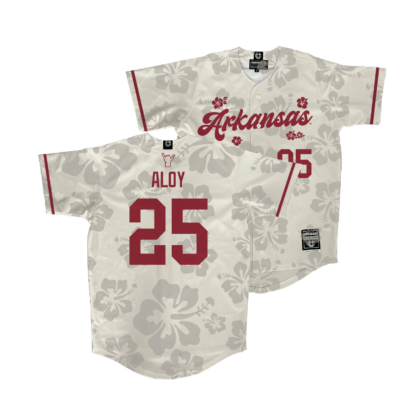 EXCLUSIVE: Kuhio Aloy Arkansas Baseball Hawaiian Jersey