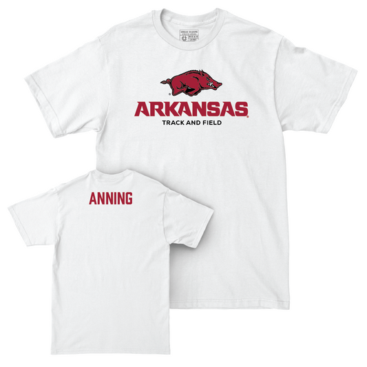 Arkansas Women's Track & Field White Classic Comfort Colors Tee  - Amber Anning