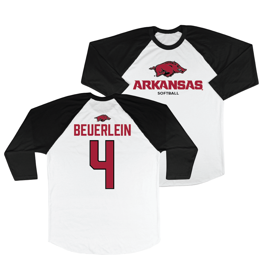 Arkansas Softball 3/4 Sleeve Raglan Tee - Reis Beuerlein | #4