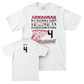 Arkansas Men's Basketball White Hoops Comfort Colors Tee - Trevon Brazile