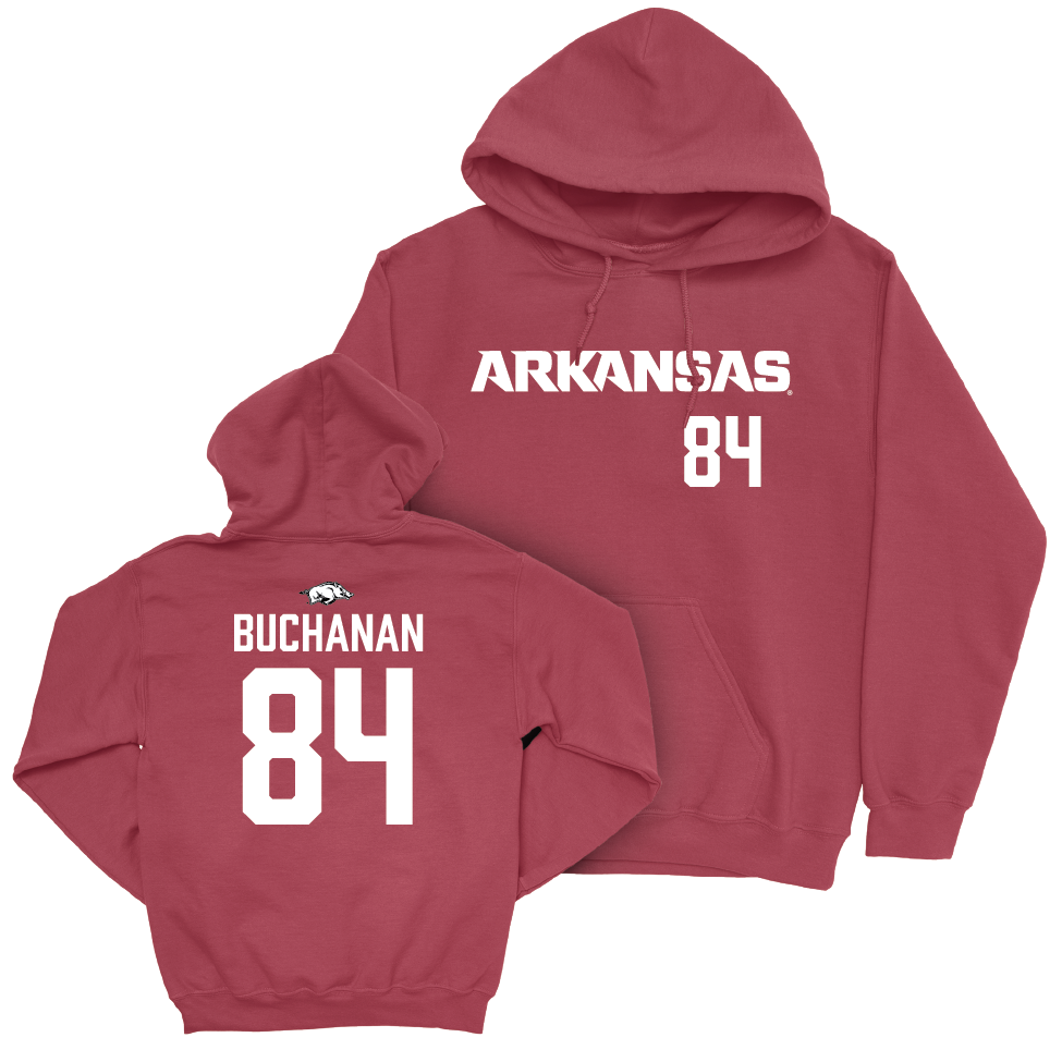 Arkansas Football Cardinal Wordmark Hoodie    - Luke Buchanan