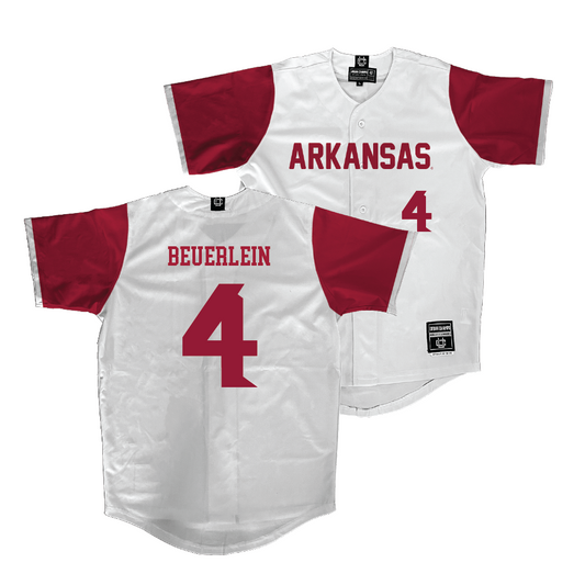 Arkansas Softball White Jersey - Reis Beuerlein | #4