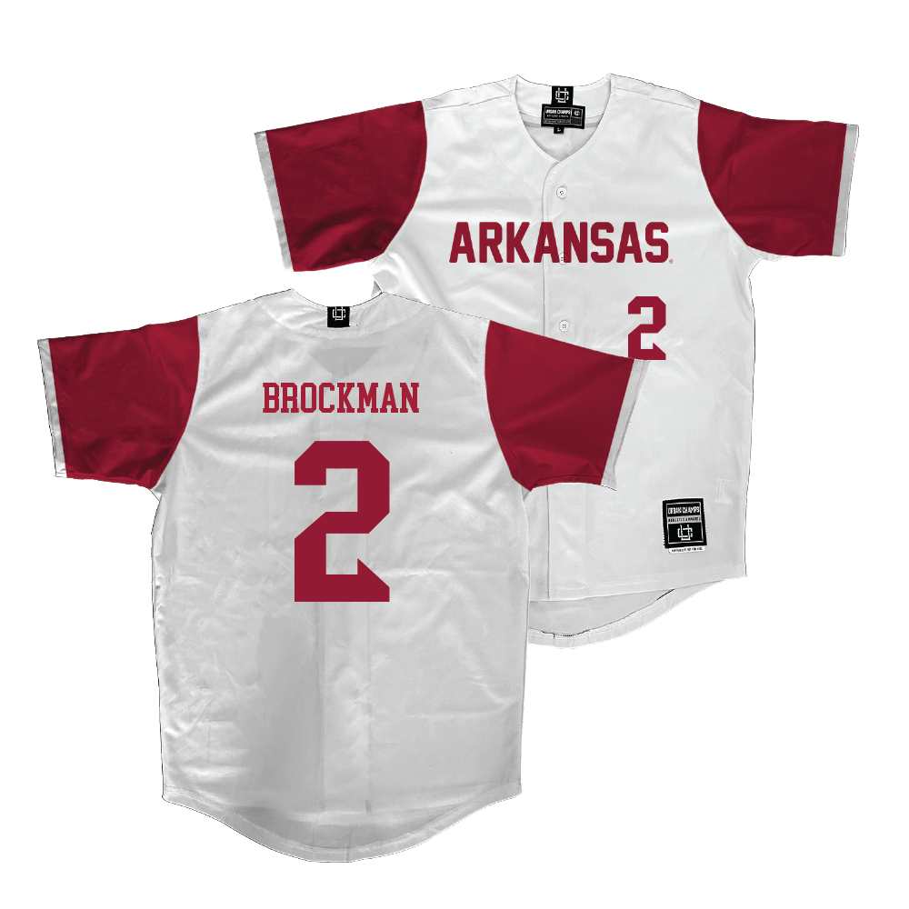 Arkansas Softball White Jersey - Kylie Brockman | #2