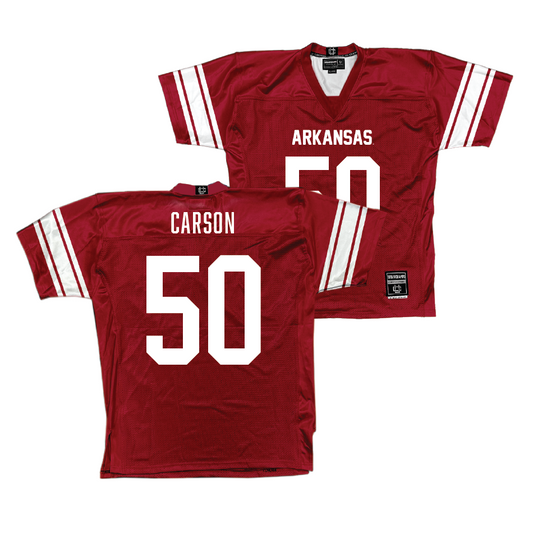 Arkansas Football Cardinal Jersey - Cole Carson