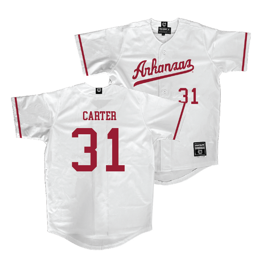 Arkansas Baseball White Jersey - Dylan Carter | #31