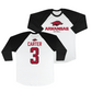 Arkansas Softball 3/4 Sleeve Raglan Tee - Nia Carter | #3