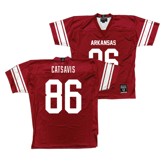 Arkansas Football Cardinal Jersey  - Walker Catsavis