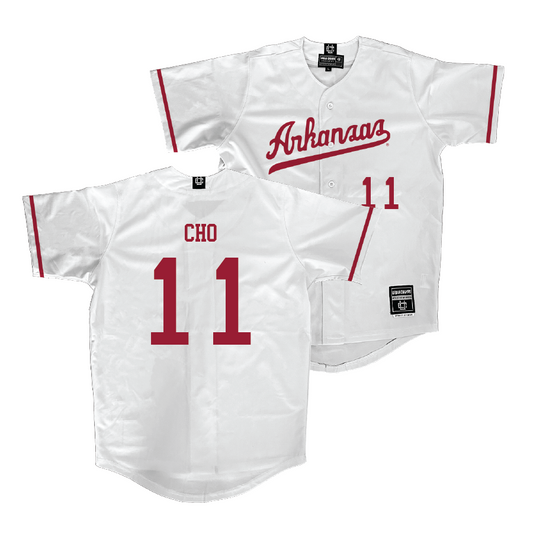 Arkansas Baseball White Jersey - Jaewoo Cho | #11