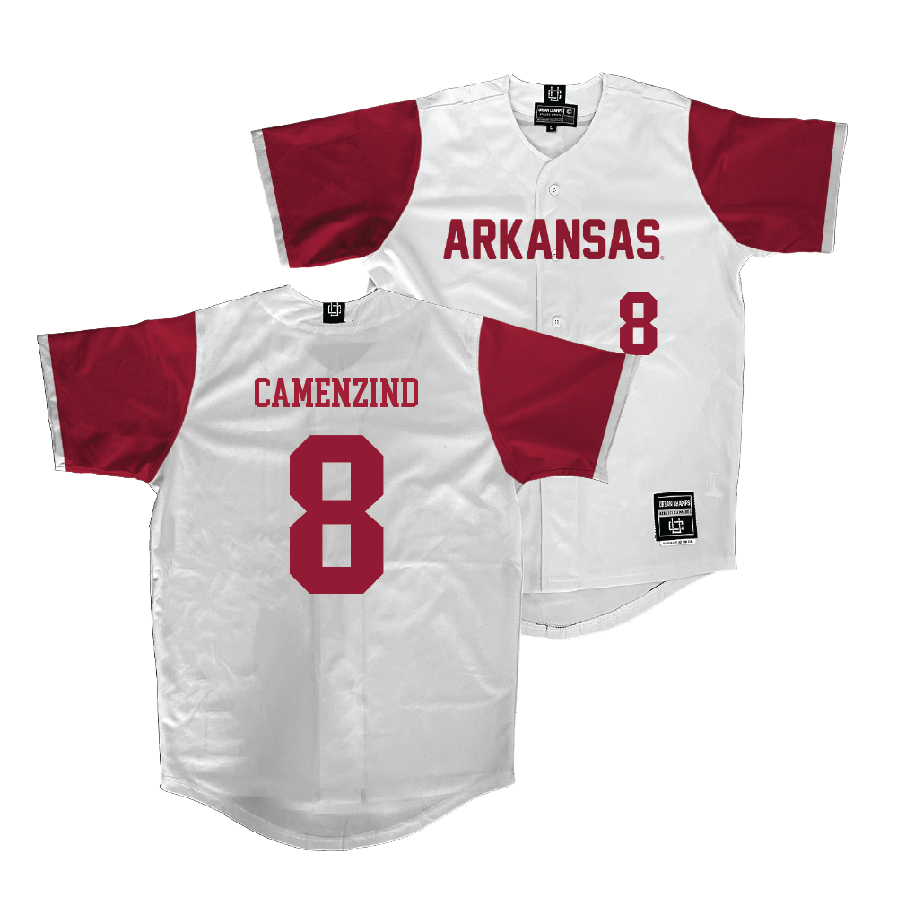 Arkansas Softball White Jersey - Lauren Camenzind | #8