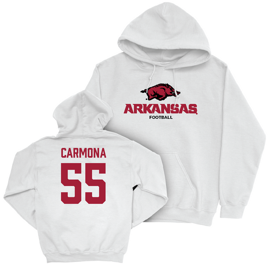 Arkansas Football White Classic Hoodie   - Fernando Carmona