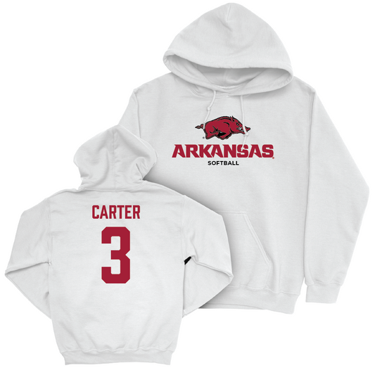 Arkansas Softball White Classic Hoodie  - Nia Carter