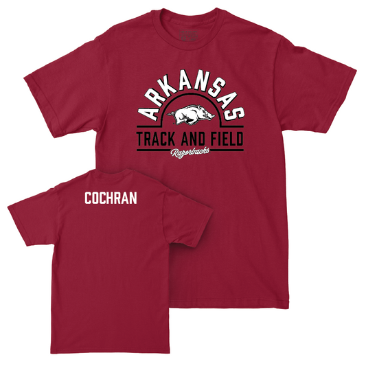 Arkansas Women's Track & Field Cardinal Arch Tee  - Mia Cochran