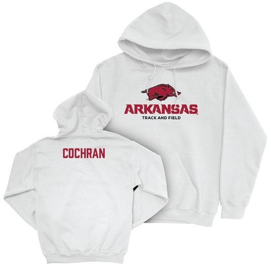 Arkansas Women's Track & Field White Classic Hoodie  - Mia Cochran