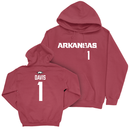 Arkansas Men's Basketball Cardinal Wordmark Hoodie  - Johnell Davis