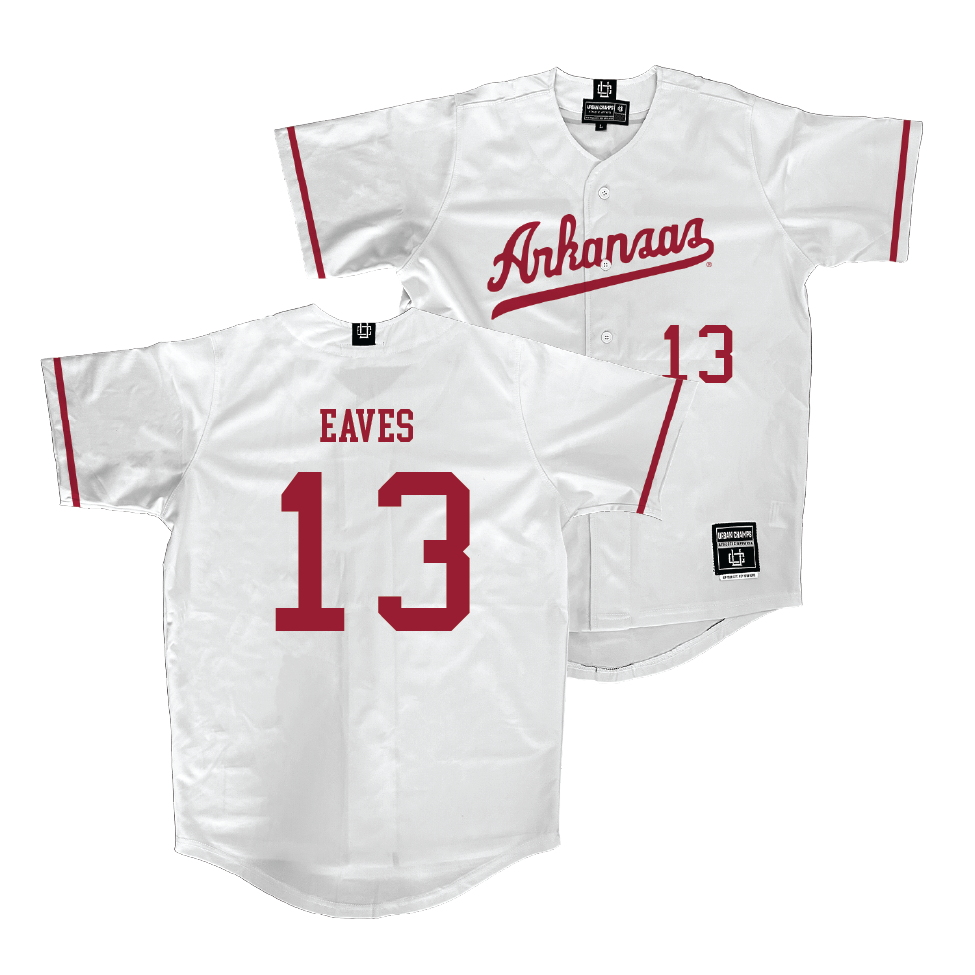 Arkansas Baseball White Jersey   - Steele Eaves