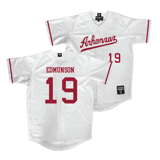 Arkansas Baseball White Jersey - Will Edmunson | #19