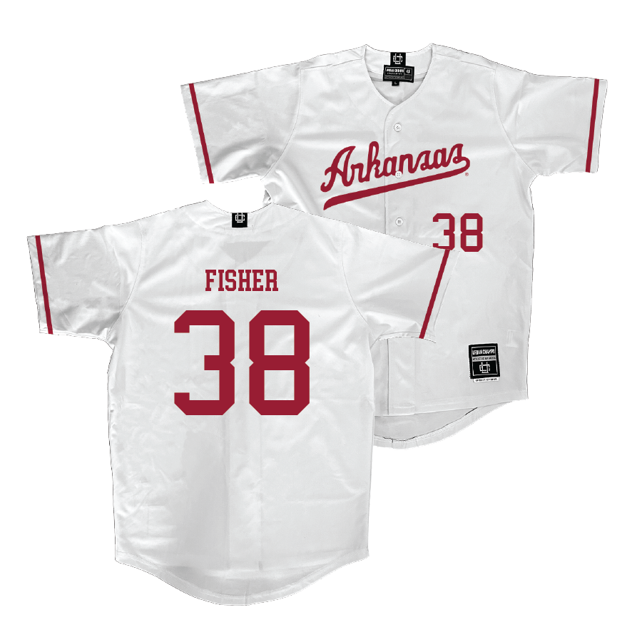 Arkansas Baseball White Jersey - Colin Fisher | #38