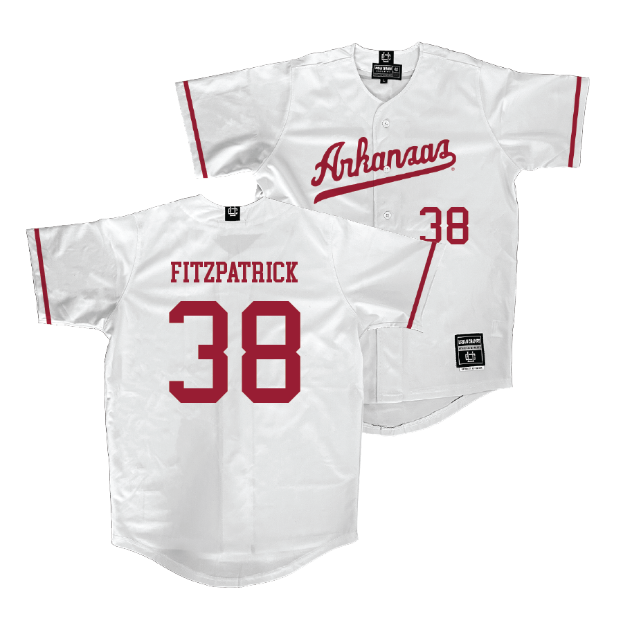 Arkansas Baseball White Jersey - Sean Fitzpatrick | #38