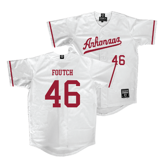 Arkansas Baseball White Jersey - Christian Foutch | #46