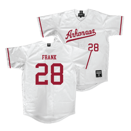 Arkansas Baseball White Jersey - Koty Frank | #28