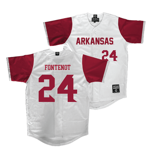 Arkansas Softball White Jersey - Nyjah Fontenot | #24