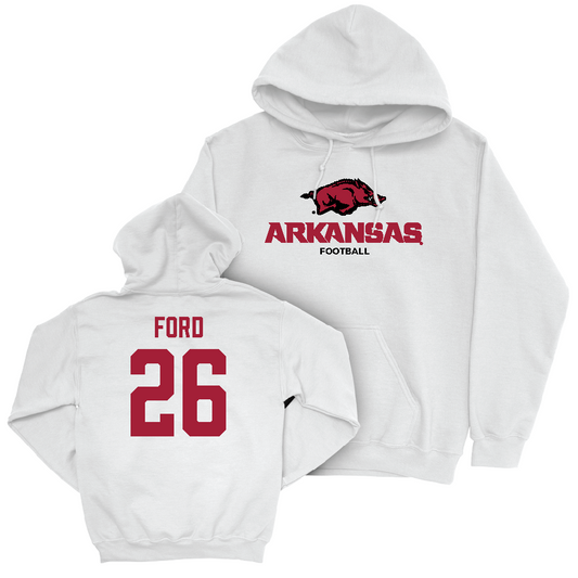 Arkansas Football White Classic Hoodie   - Christian Ford