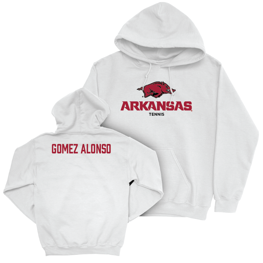 Arkansas Women's Tennis White Classic Hoodie   - Carolina Gomez Alonso