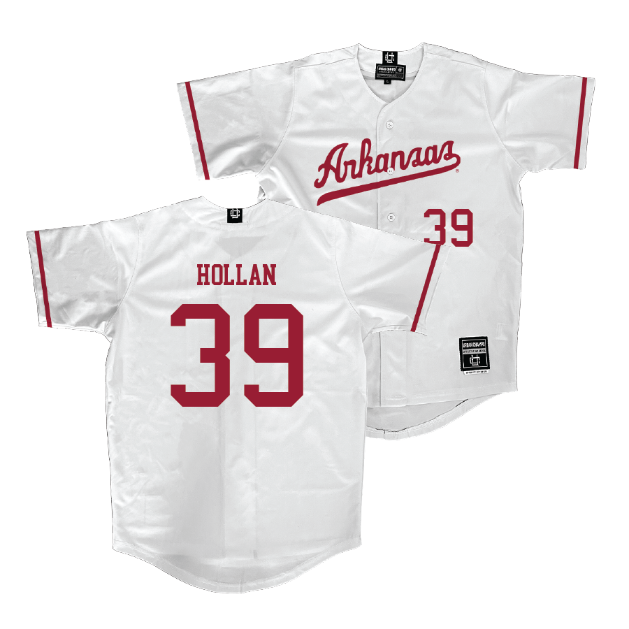 Arkansas Baseball White Jersey - Hunter Hollan | #39