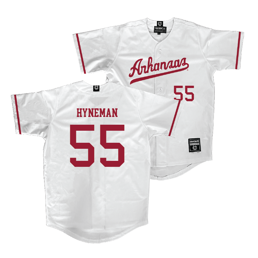 Arkansas Baseball White Jersey - Josh Hyneman | #55