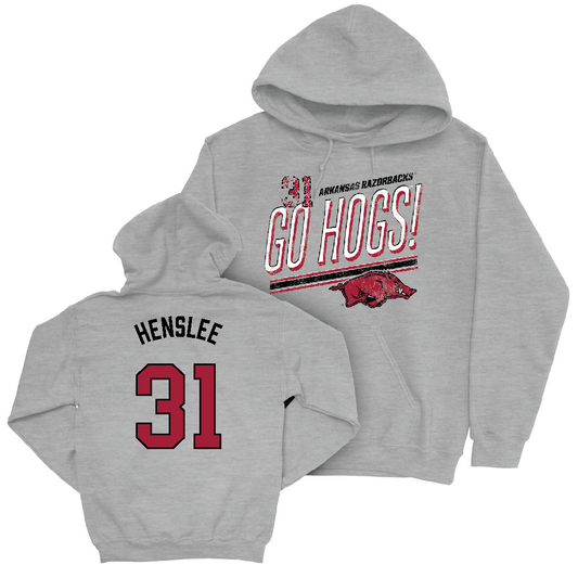 Arkansas Football Sport Grey Hogs Hoodie  - Spencer Henslee