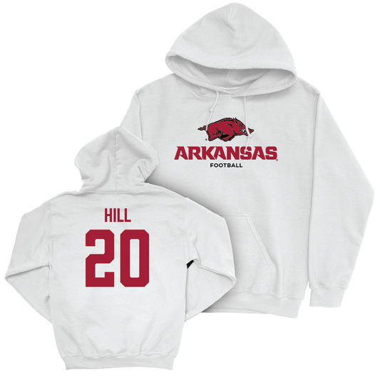 Arkansas Football White Classic Hoodie   - Rodney Hill