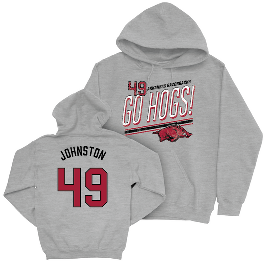 Arkansas Football Sport Grey Hogs Hoodie  - Luke Johnston