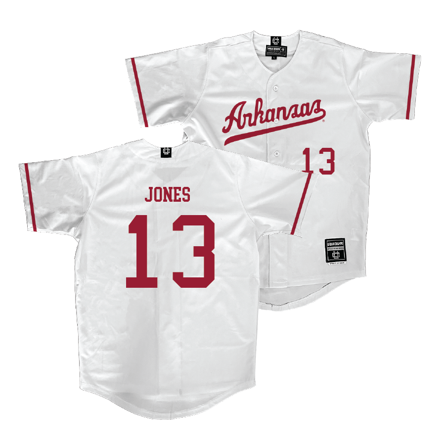 Arkansas Baseball White Jersey - Jayson Jones | #13
