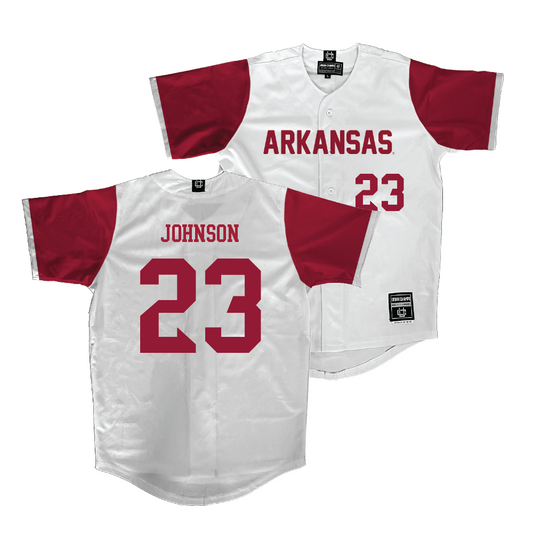 Arkansas Softball White Jersey - Reagan Johnson | #23