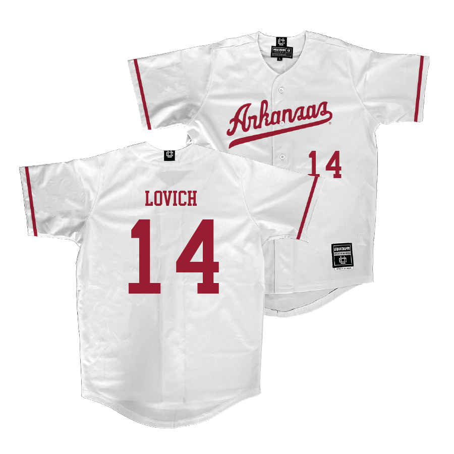 Arkansas Baseball White Jersey - Ross Lovich | #14