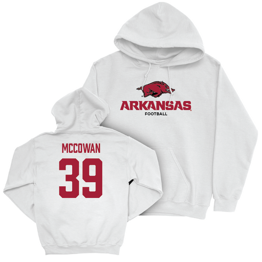 Arkansas Football White Classic Hoodie  - Aidan Mccowan