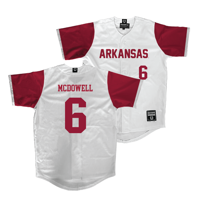 Arkansas Softball White Jersey - Ella McDowell