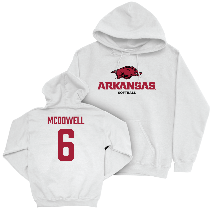 Arkansas Softball White Classic Hoodie  - Ella McDowell