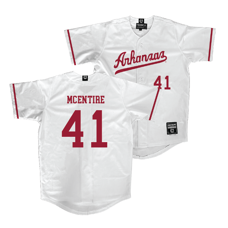 Arkansas Baseball White Jersey - Will McEntire | #41