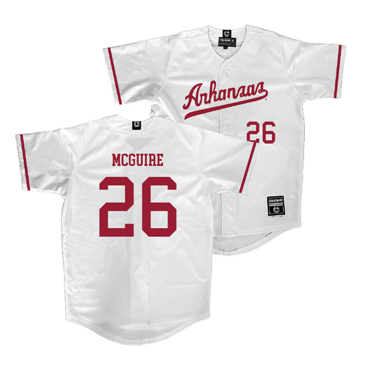 Arkansas Baseball White Jersey - Tate McGuire | #26