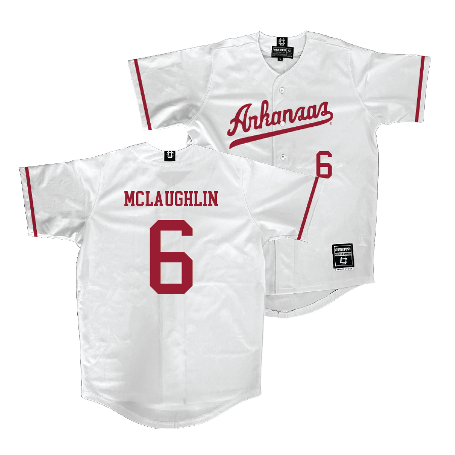 Arkansas Baseball White Jersey - Ben McLaughlin | #6