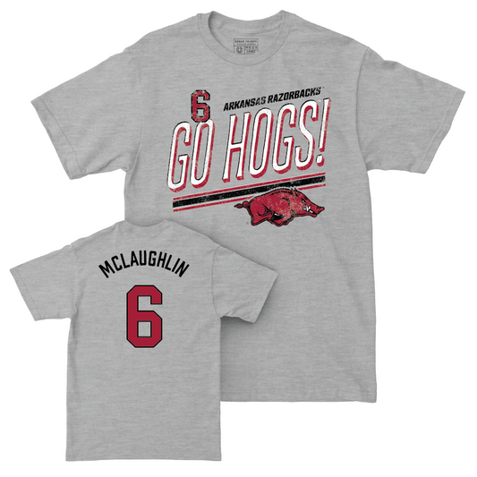 Arkansas Baseball Sport Grey Hogs Tee - Ben McLaughlin