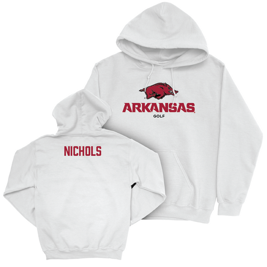 Arkansas Women's Track & Field White Classic Hoodie   - Anna Kate Nichols