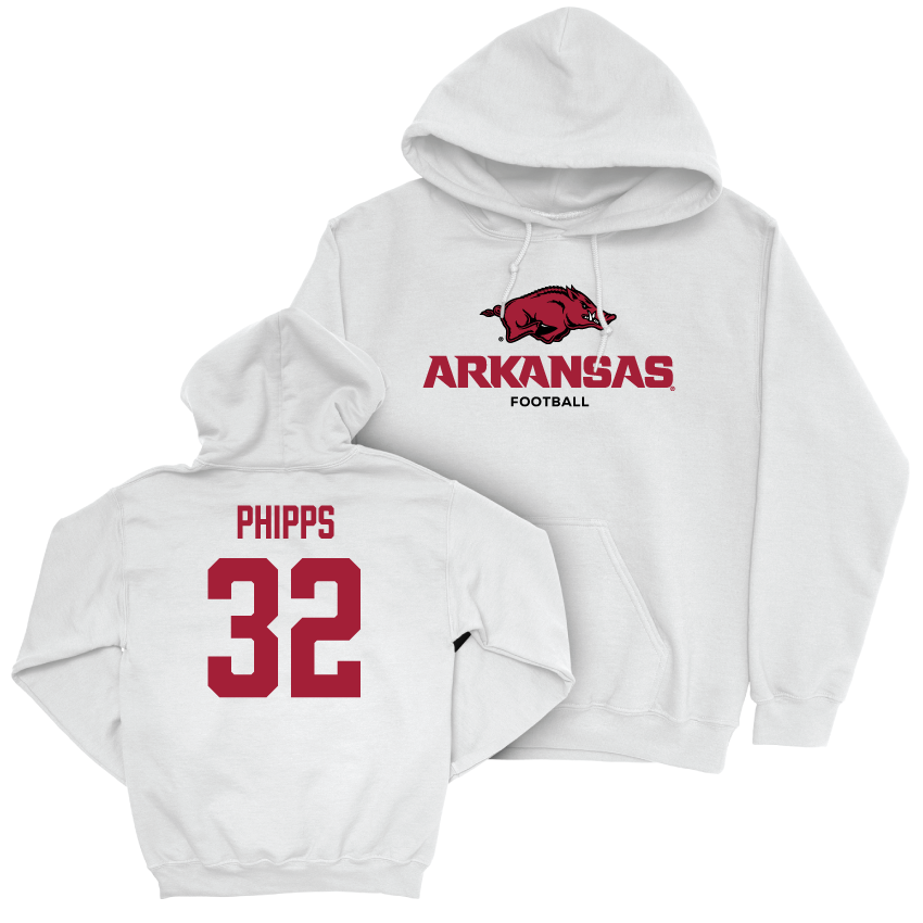 Arkansas Football White Classic Hoodie    - Landon Phipps